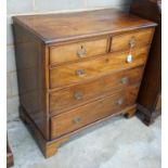 A George III mahogany chest of five drawers width 94cms, depth 50cms, height 93cms.