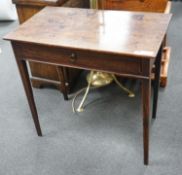 A George III provincial mahogany side table, 76cm width, depth 45cm, height 71cm