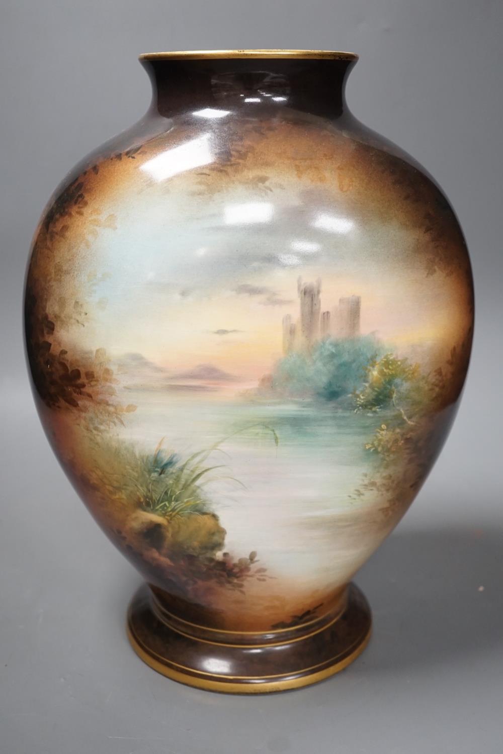 A Royal Bonn pottery vase signed A. Winkner Nach Meissonier, 34cm - Image 3 of 5