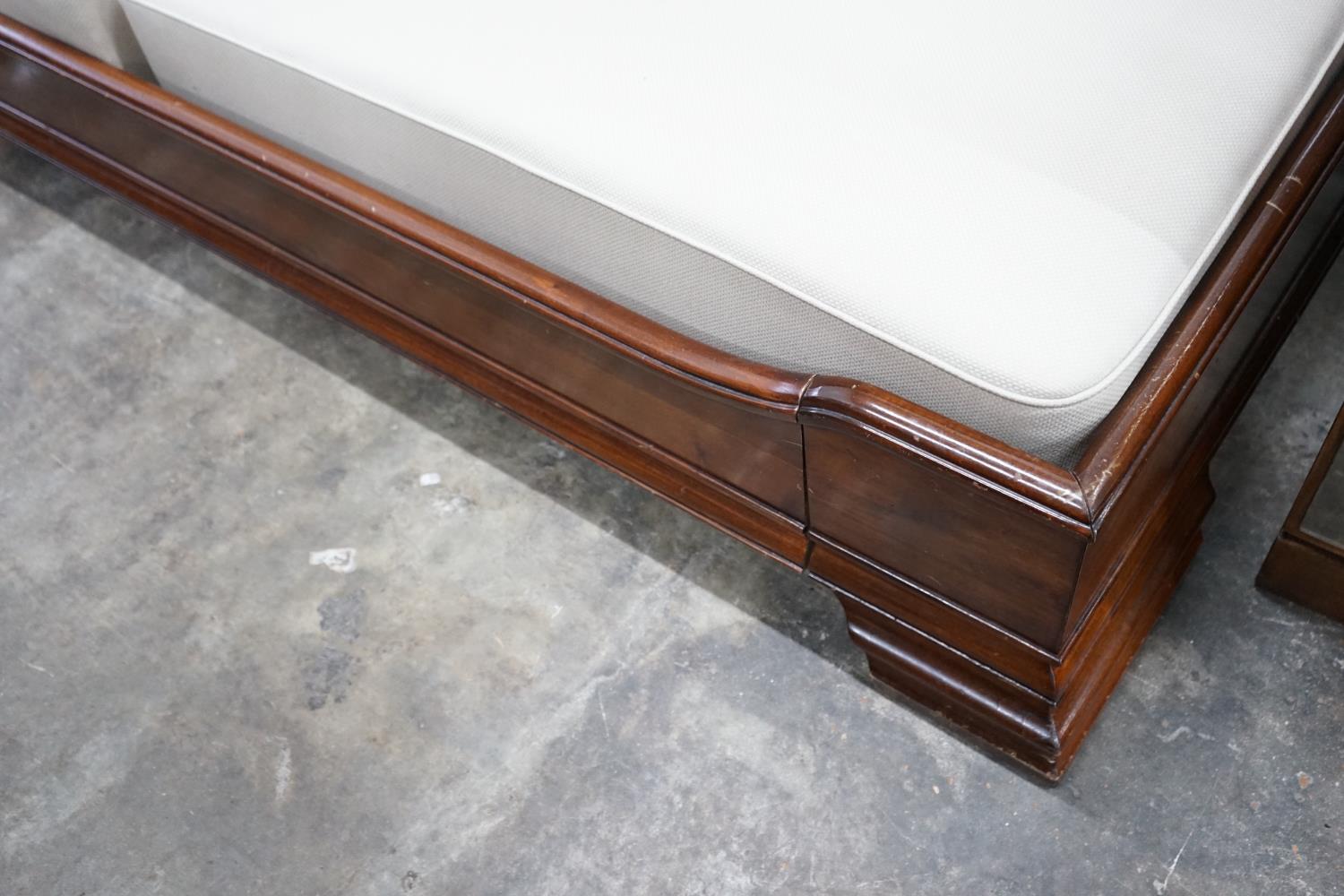 An 'And So To Bed' mahogany kingsize sleigh bed with Prestige two section divan base, width - Image 3 of 3