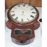 An early 19th century mahogany drop-dial wall clock, single fusee movement, signed Lickert,