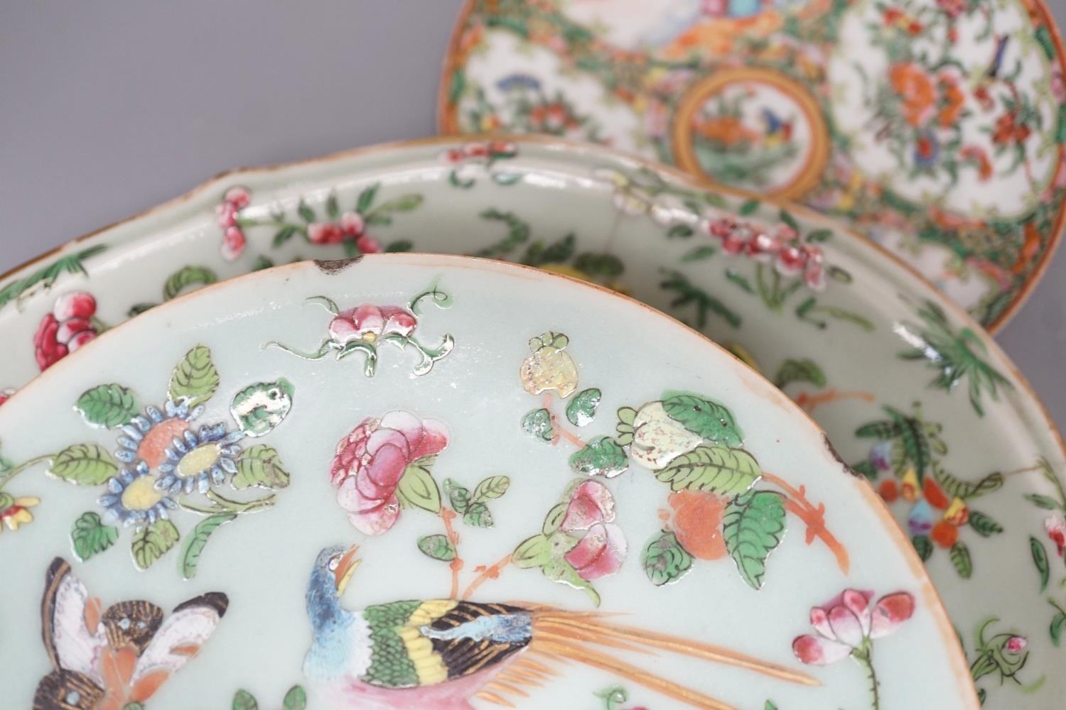 Assorted Chinese Canton decorated famille rose plates, 19th century, largest 27.5cm - Image 9 of 9