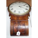 A 19th century single fusee mahogany wall clock, 60cms high,