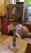 A George III inlaid mahogany zograscope, 62 cms high