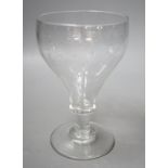 A unusual glass rummer, with a pattern of bubble inclusions to the bowl. 16cm high