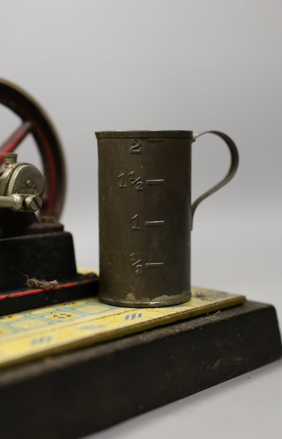 Gebruder Bing - tinplate stationary steam plant, single cylinder, rare, in original pine box, and - Image 7 of 10