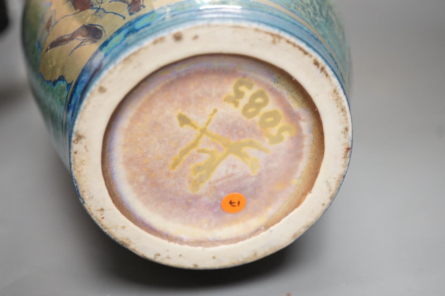 A JCJ (Jonathan Chiswell Jones) lustre pottery vase, decorated with dragonflies Height 29cm - Image 4 of 4