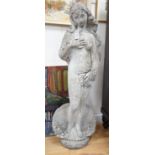 A reconstituted stone garden ornament of Venus, height 120cm