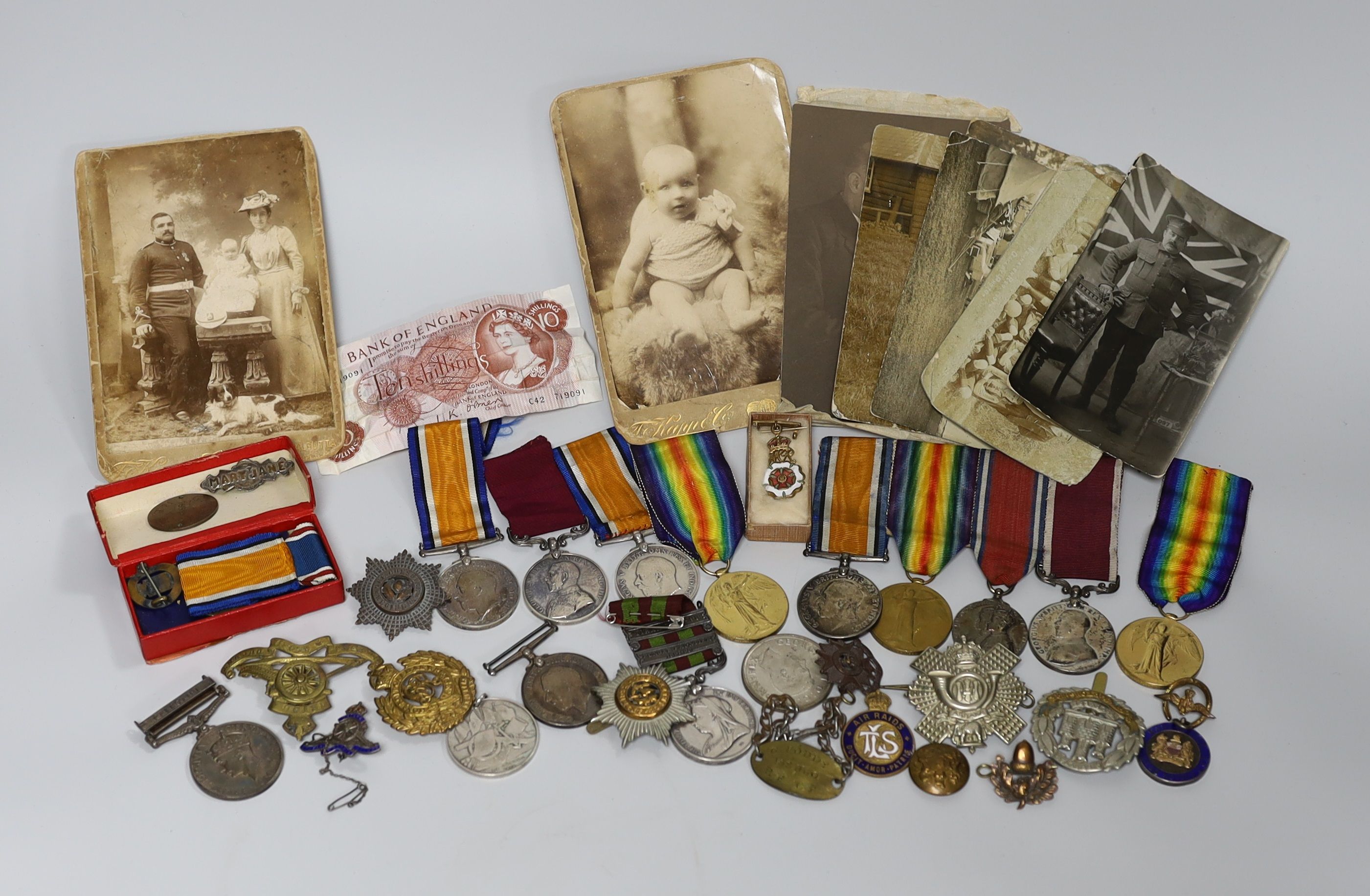 An India campaign medal and a long service and good conduct medal both awarded to 4838 PTE W.J.