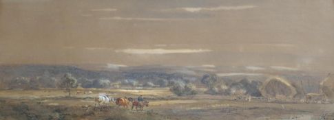 Henry Earp Snr (1831-1914)watercolour, Horseman in a landscape, signed, 13 x 31cm