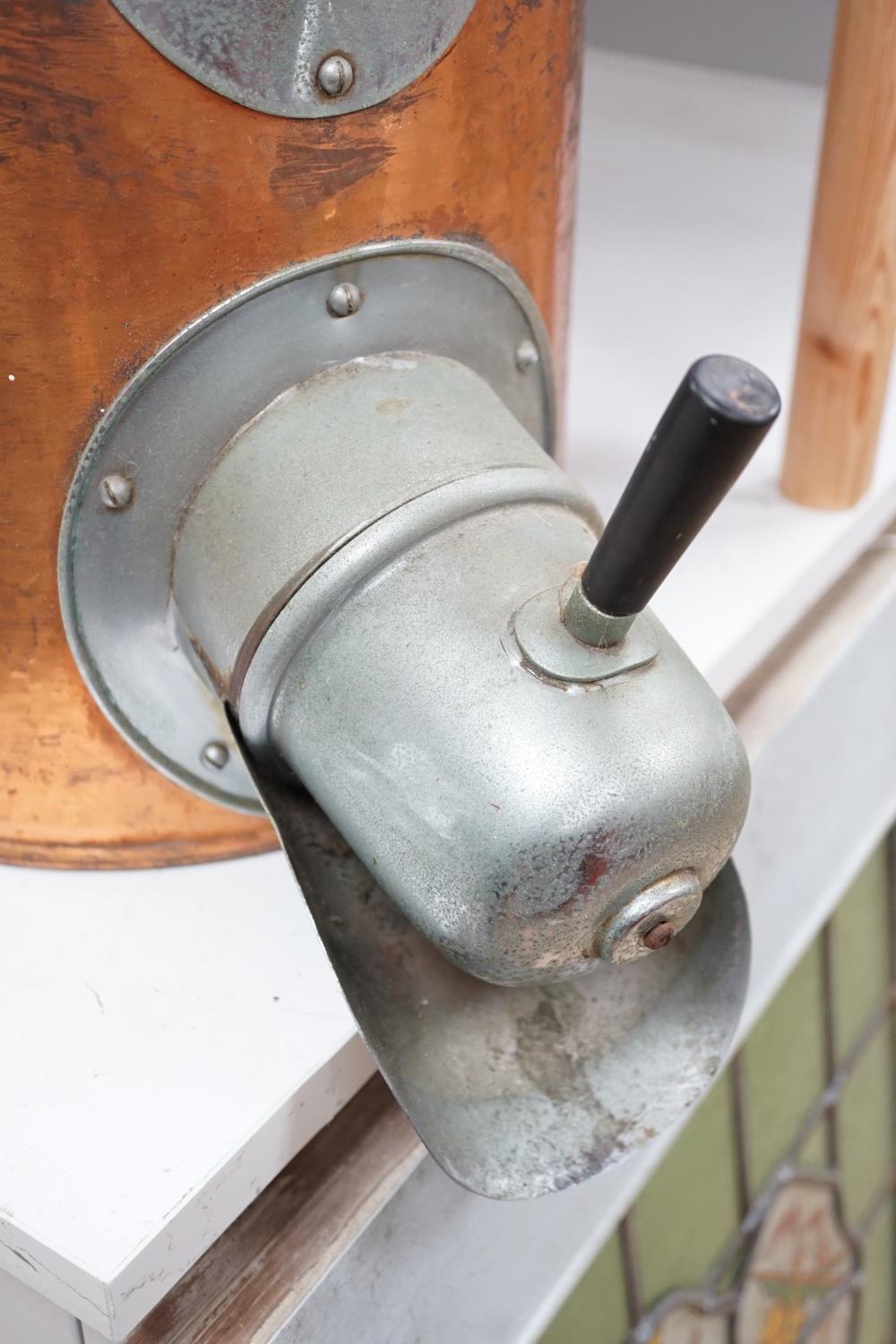 A copper coffee bean dispenser. 60cm high - Image 3 of 4