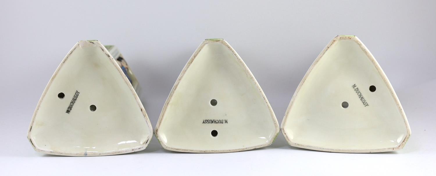 Three Limoges for Maison Duchaussy Art Deco ceramic 'Three Continents' perfume burners, 42cms high - Image 5 of 5