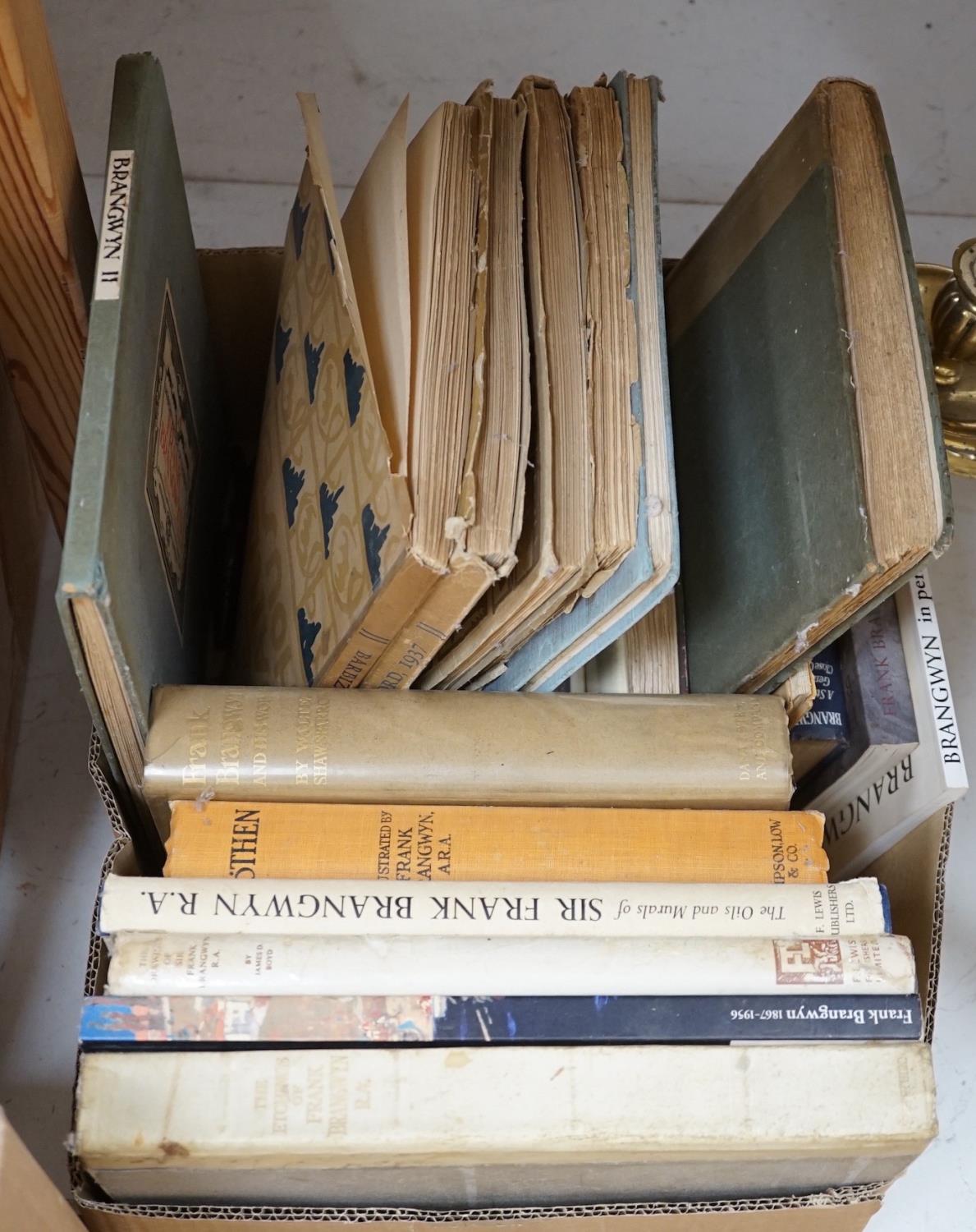 ° ° A quantity of books on Brangwyn RA and a collection of books on buildings of England