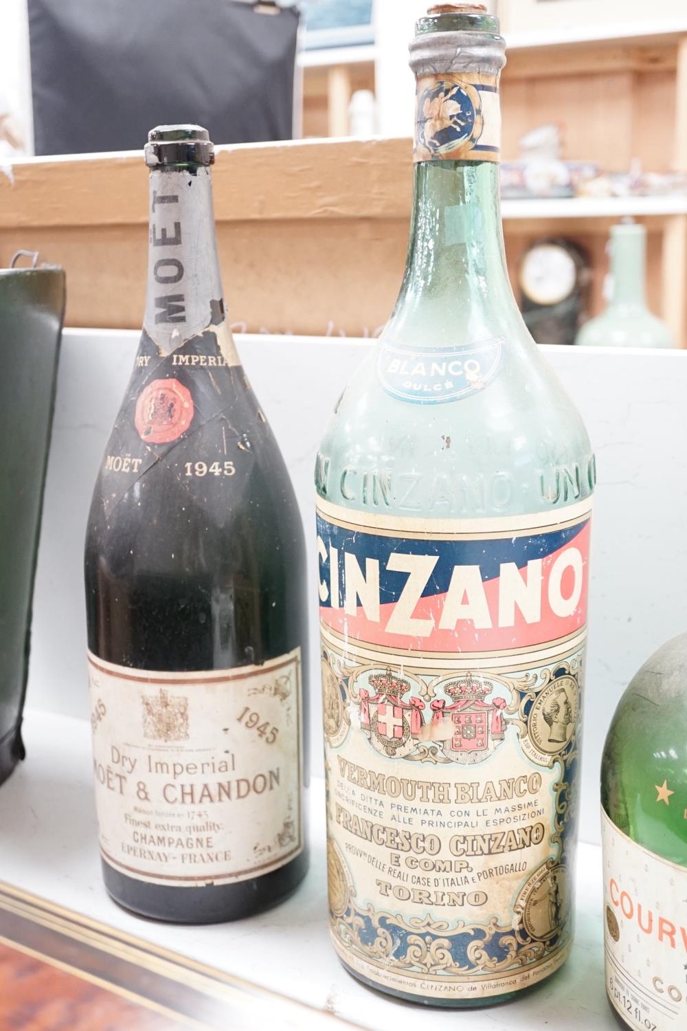 A collection of oversize and advertising bottles for Cinzano, Courvoisier, Moet Chandon, Rouyer - Image 5 of 5