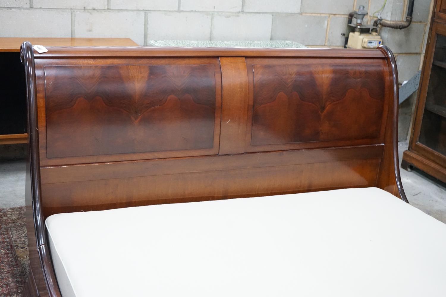 An 'And So To Bed' mahogany kingsize sleigh bed with Prestige two section divan base, width - Image 2 of 3