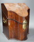 A converted George III mahogany knife box / country house post box, height 36cm