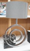 A vintage Italian Bianci Firenze chrome and marble desk lamp, 66cms high Height to bulb holder 50