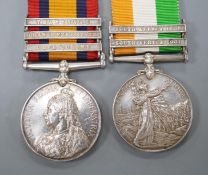 QSA medal with 3 clasps and KSA with 2 clasps to 6689 PTE. G. DALE, SCOTTISH RIFLES (2)