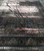 A North West Persian style blue ground carpet, 270 x 188cms.