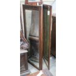 A late 19th century French mahogany mirrored three fold screen, each panel 53cms x 136cms.