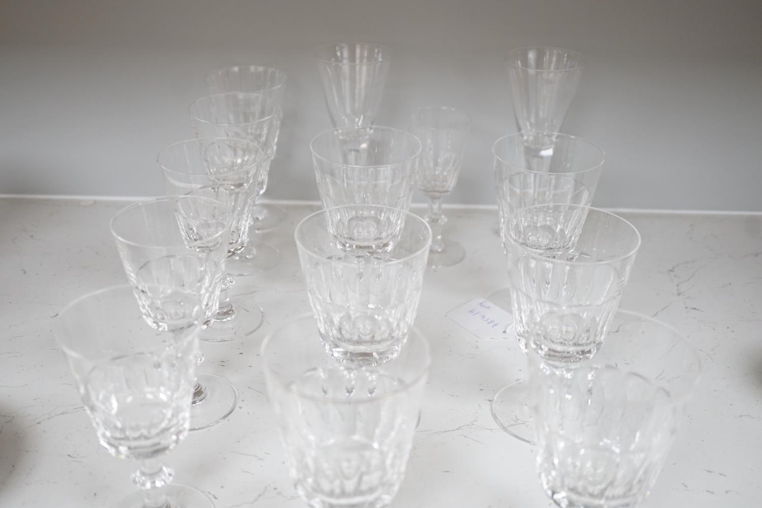 A set of nine cut drinking glasses, five similar glasses and three others - Image 3 of 4