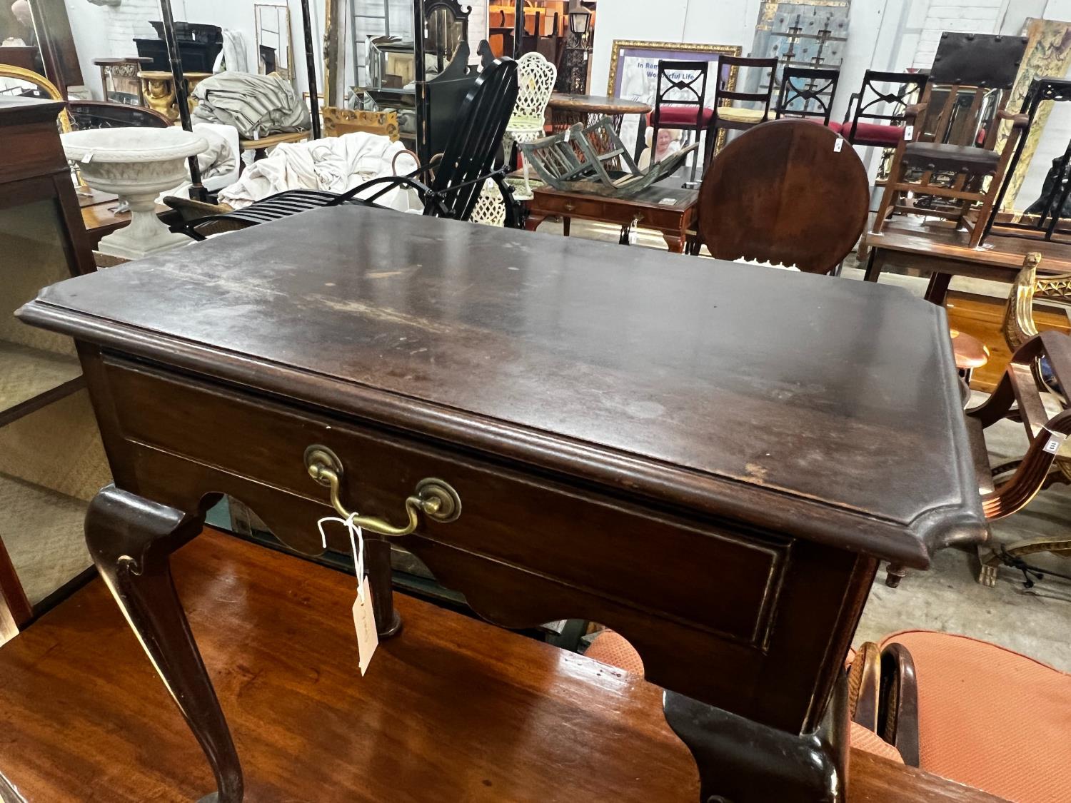 An 18th century style mahogany side table, width 69cm, depth 43cm, height 69cm - Image 3 of 3