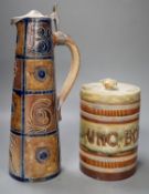 A Royal Doulton stoneware ‘UNC. BORIC.’ drug jar 18cm and a Doulton Slater’s patent flagon, 33cm