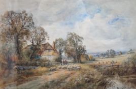 Henry John Kinnaird (1861-1929), watercolour, 'View near Glynde, Sussex', signed, 34 x 52cm
