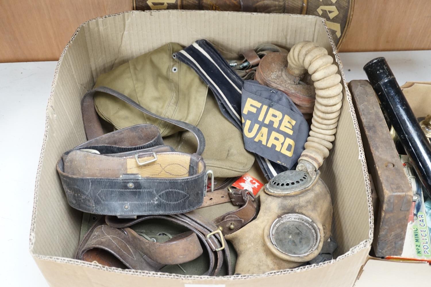 Wartime: a collection of military items and a boxed Triang Minic No. 2 Police car - Image 2 of 6