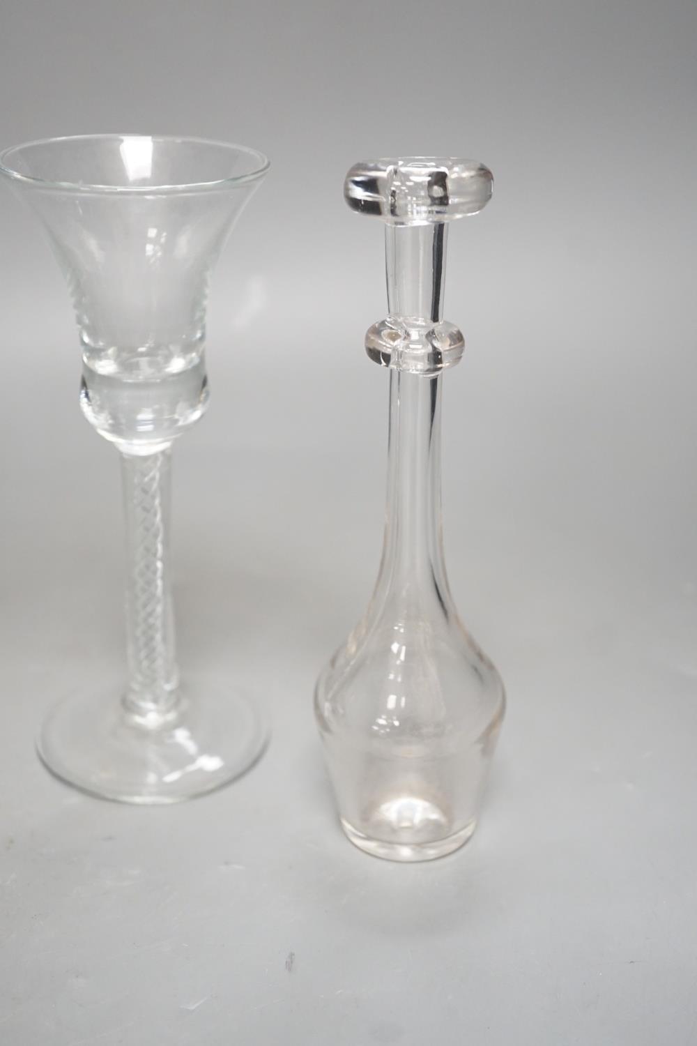 Three opaque or airtwist stem drinking glasses together with a Toddy lifter - 18cm high - Image 6 of 6