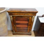 A Victorian ormolu mounted walnut and marquetry pier cabinet, width 84cm, depth 30cm, height 112cm