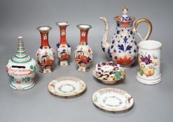 A group of English porcelain including two 19th century Worcester dishes,