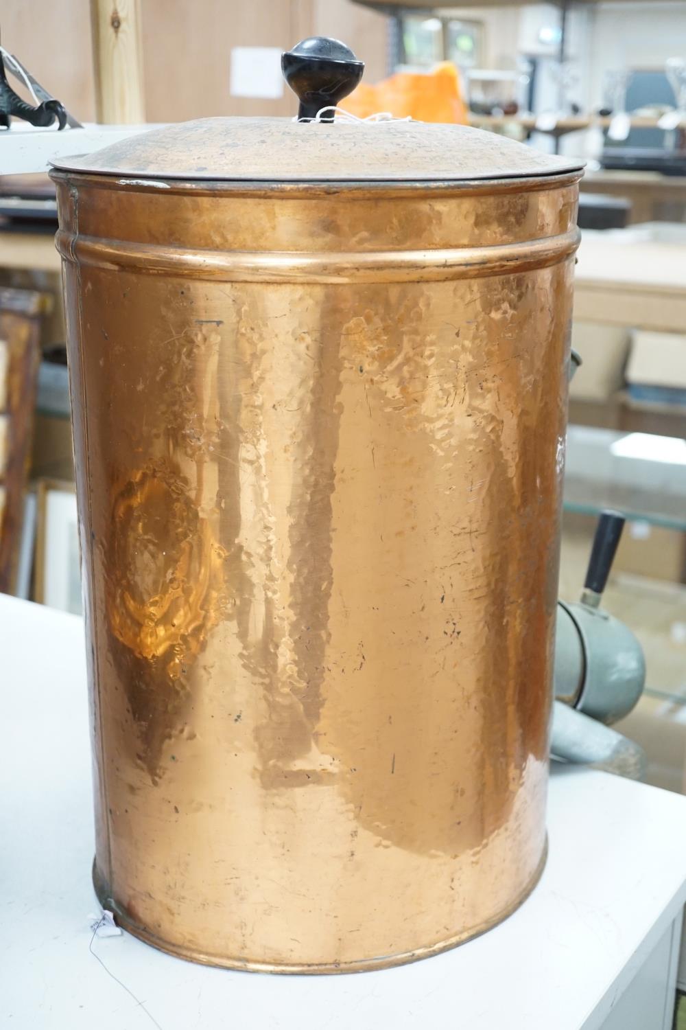 A copper coffee bean dispenser. 60cm high - Image 4 of 4