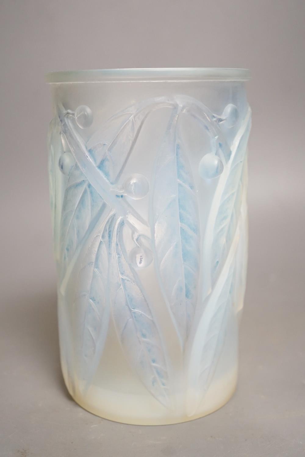 A Lalique opalescent glass vase signed in the mould and numbered to the base 18cm. - Image 2 of 4