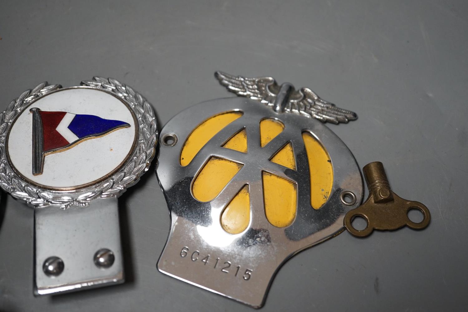 A British Automobile Racing Club car badge, an AA badge and one other - Image 3 of 3