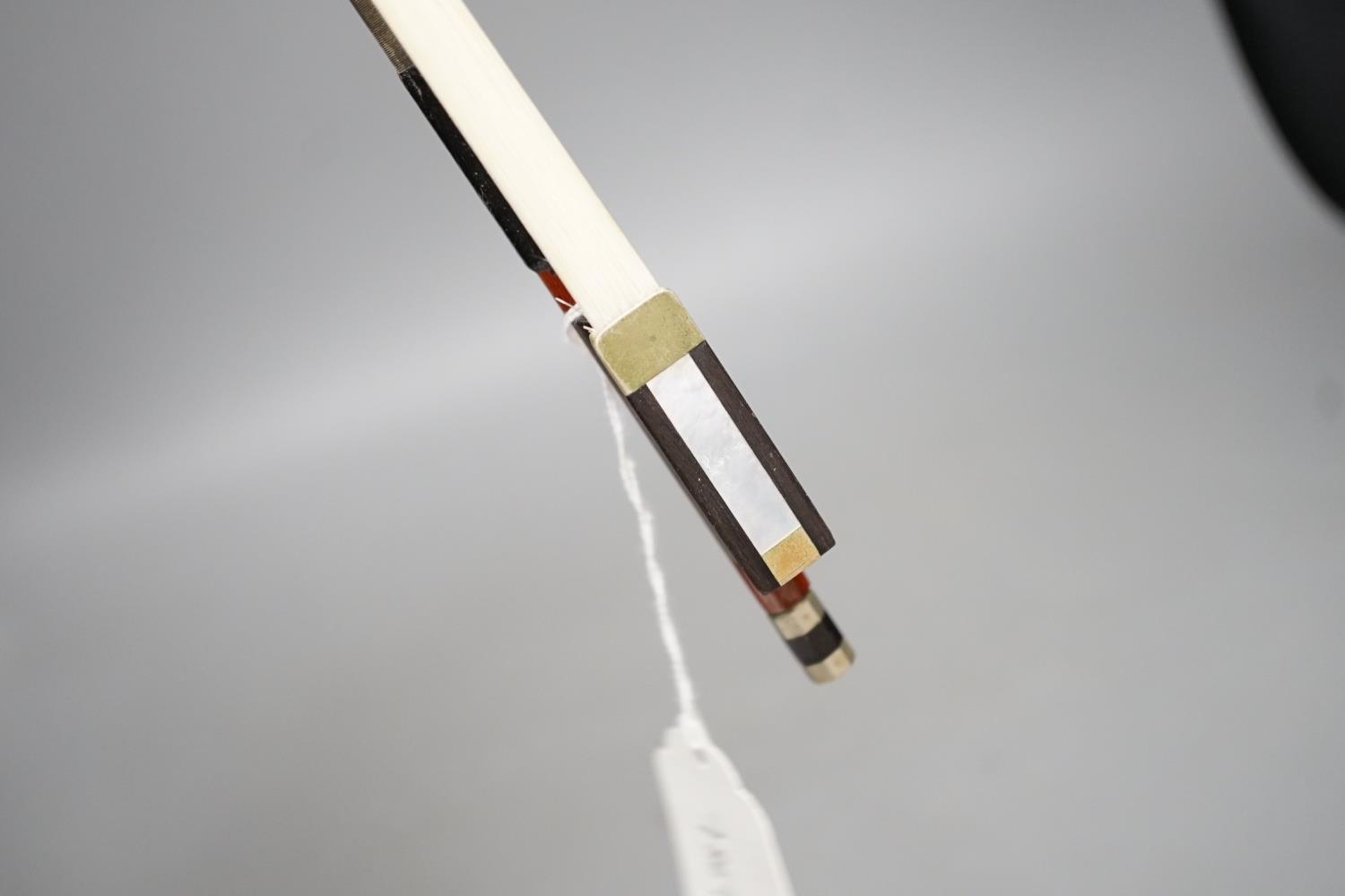 An R. Paesold, Germany violin bow with ivory veneered tip, 74cm Ivory submission reference: - Image 5 of 5