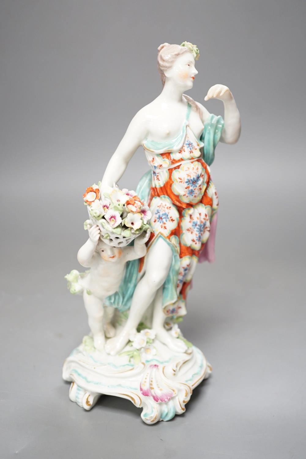 A Derby group emblematic of Spring, c.1770, 23cm high - Image 5 of 7