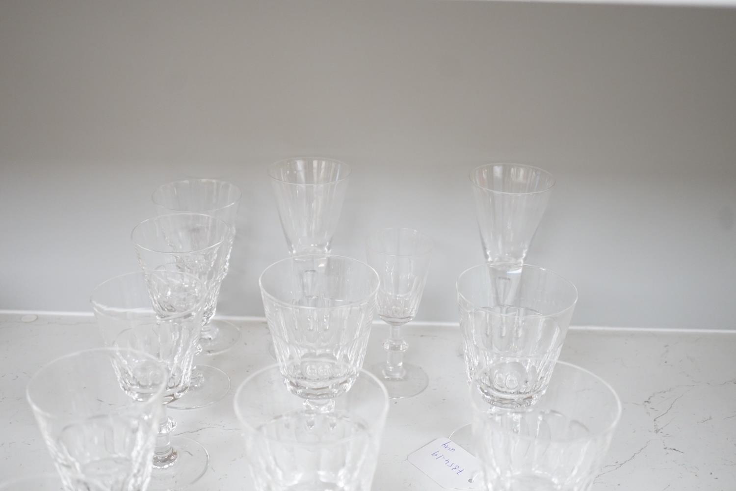 A set of nine cut drinking glasses, five similar glasses and three others - Image 4 of 4