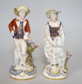 A pair of Royal Crown Derby figures of a Shepherd and shepherdess, 23cm