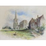 Frank Saltfleet (1860-1937), watercolour, 'Astbury Church, Cheshire' signed and dated '88, 16 x