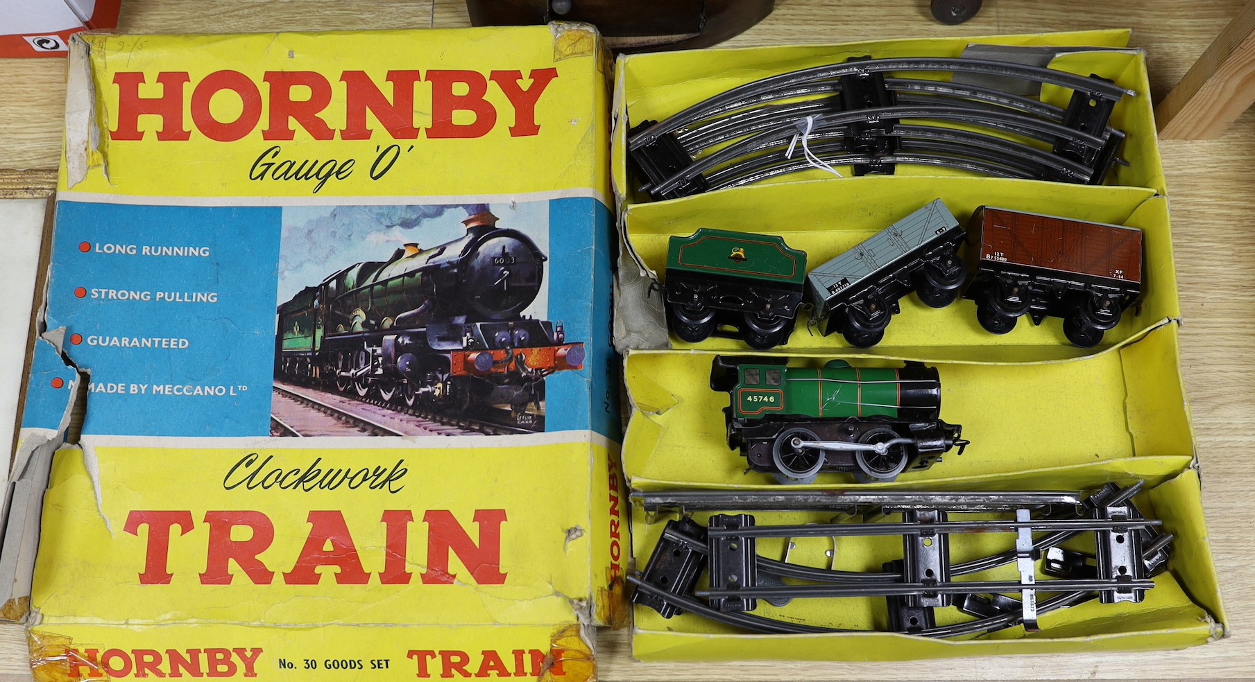 Hornby gauge 0 No. 30 goods train set, post war, boxed