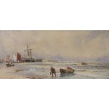 Thomas Bush Hardy RA; RBA (1842-1897), watercolour, 'Broadstairs’’, signed and inscribed, 17 x 37cm
