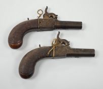 A pair of 19th century Smith of London percussion cap muff pistols