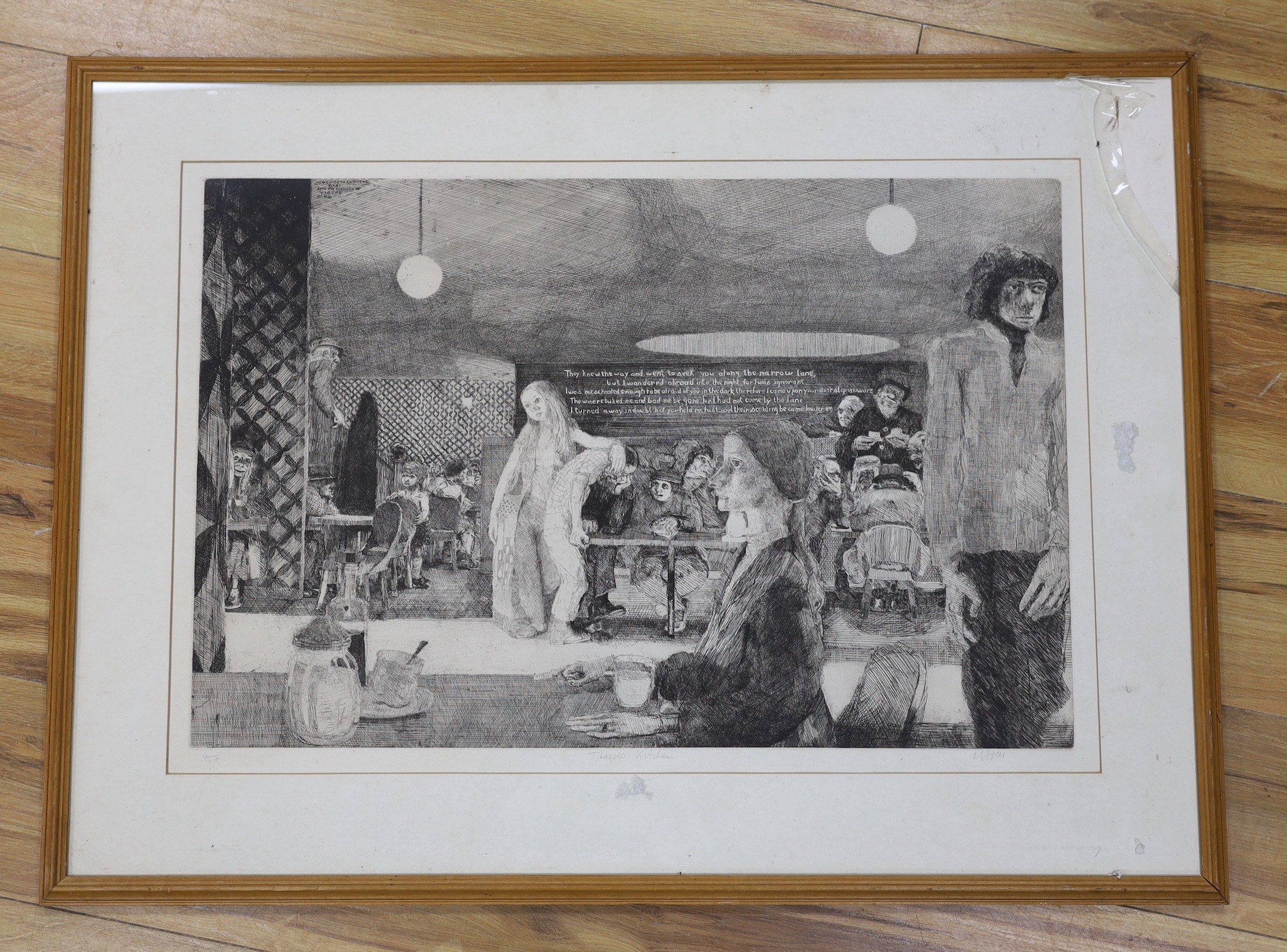Modern British, etching, 'Thieves Kitchen', indistinctly signed, 4/100, 46 x 68cm - Image 2 of 2