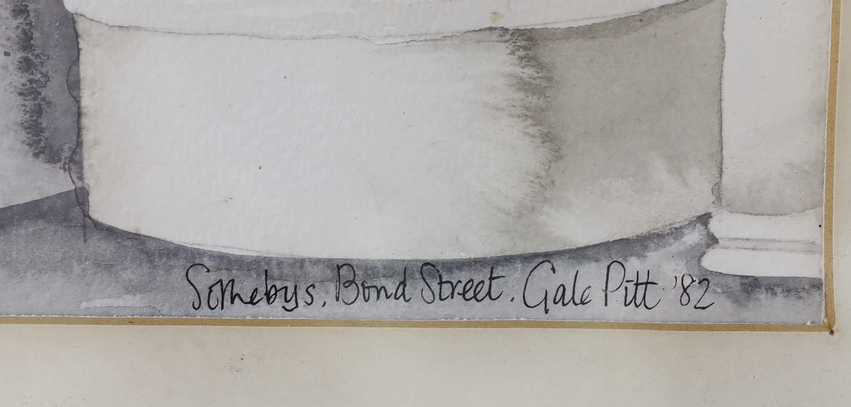 Gale Pitt (20th C.), watercolour, 'Sotheby's, Bond Street', signed and dated '82, 29 x 41cm - Image 3 of 3