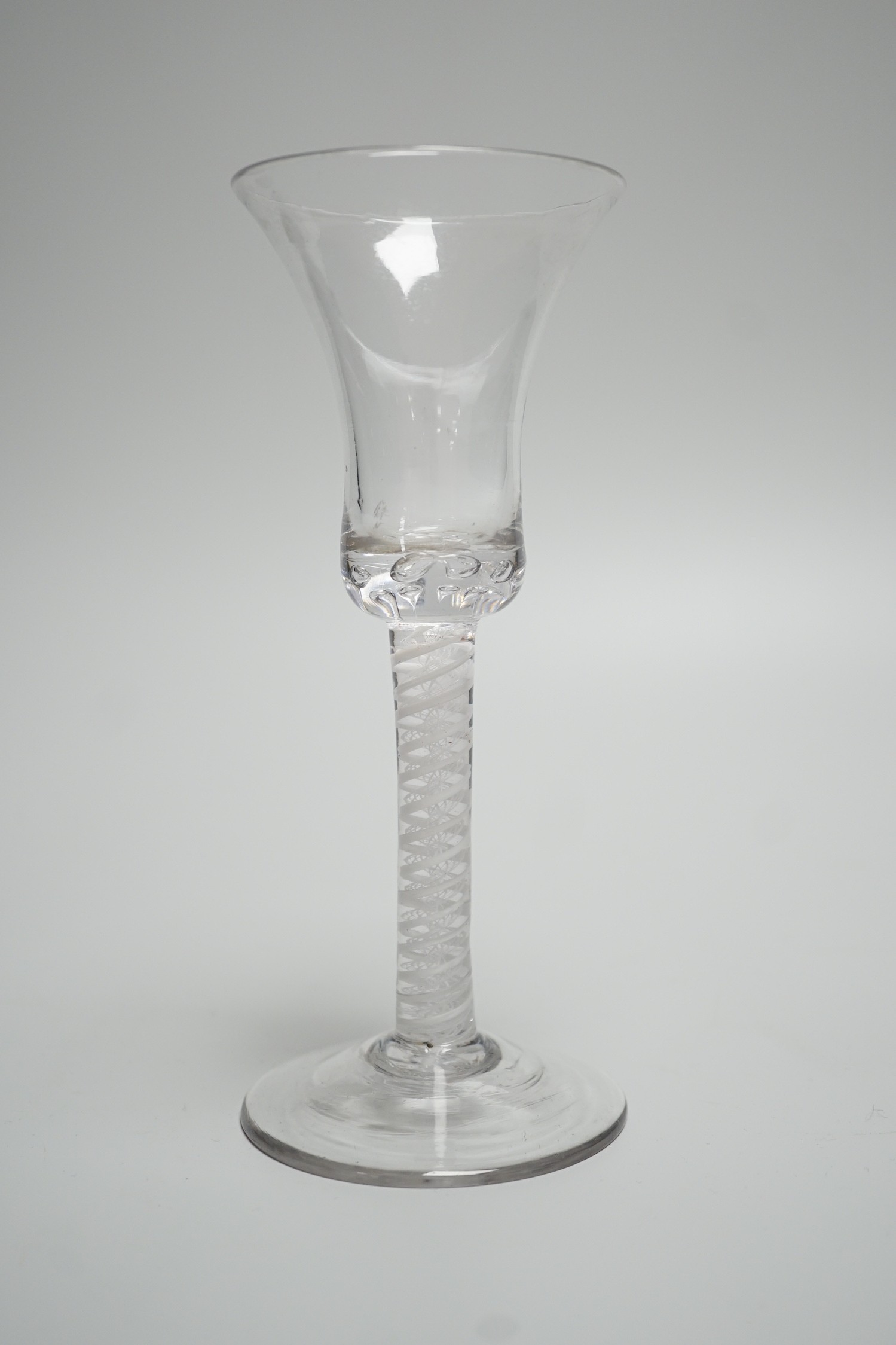 An 18th century Double series opaque twist stem wine glass. 18.5cm tall - Image 2 of 5