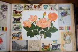 Two Victorian scrap albums and Victorian chromolithographic scraps