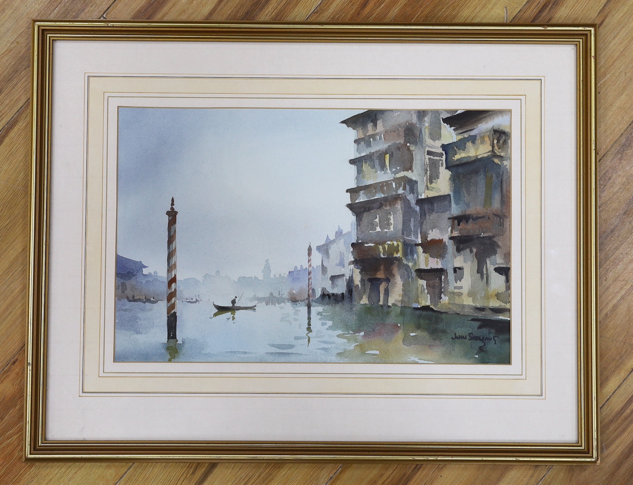 John Snelling FRSA (b.1943), watercolour, Venetian canal scene, signed, 25 x 39cm - Image 2 of 3