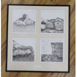 Brenda Jacobs, four etchings with aquatint, 'Bodyscapes', signed and dated '91, 22 x 22cm, framed as