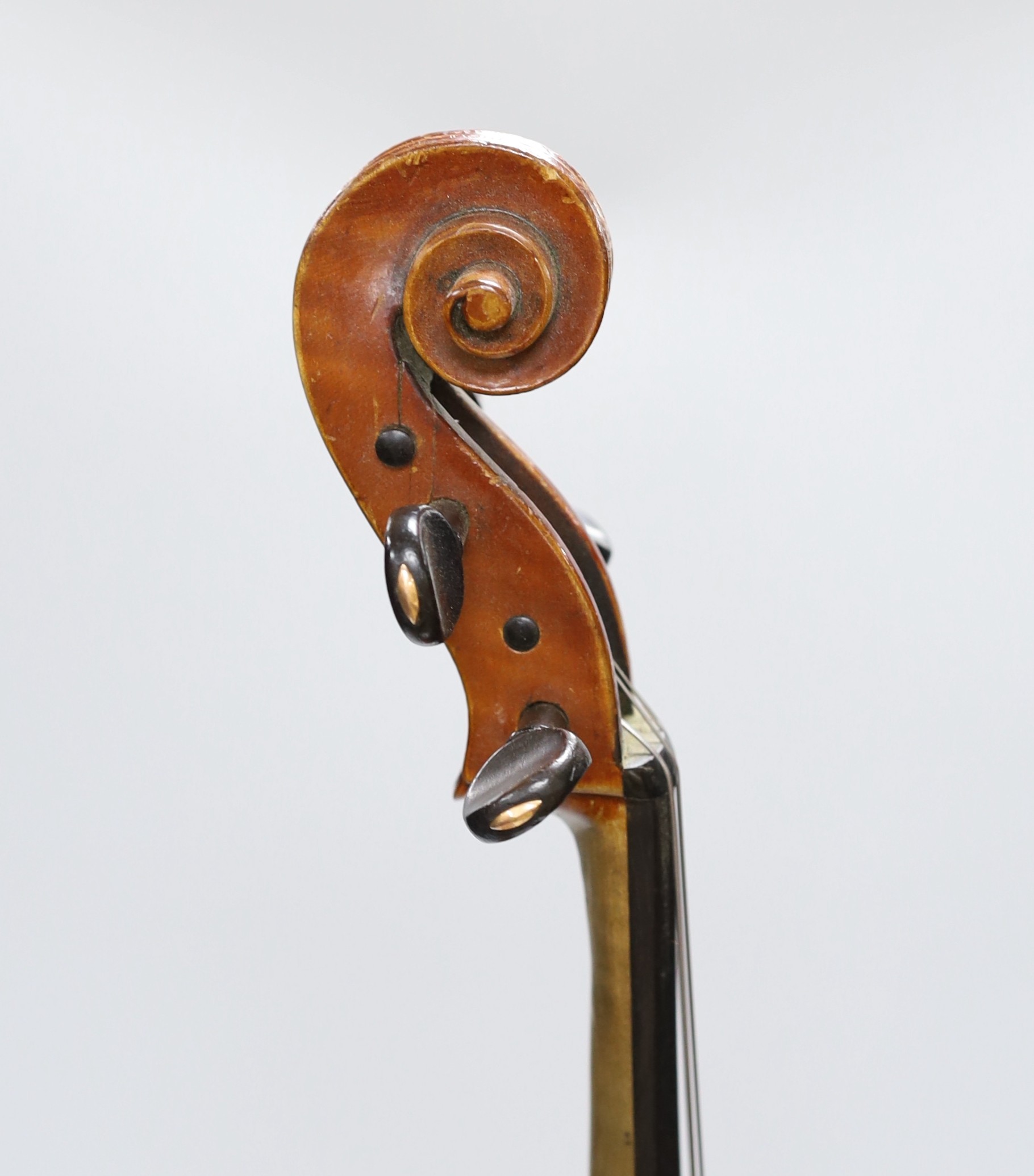 An early 20th century French viola labelled and branded Guastave Villaume, dated 1927, length of - Image 3 of 7